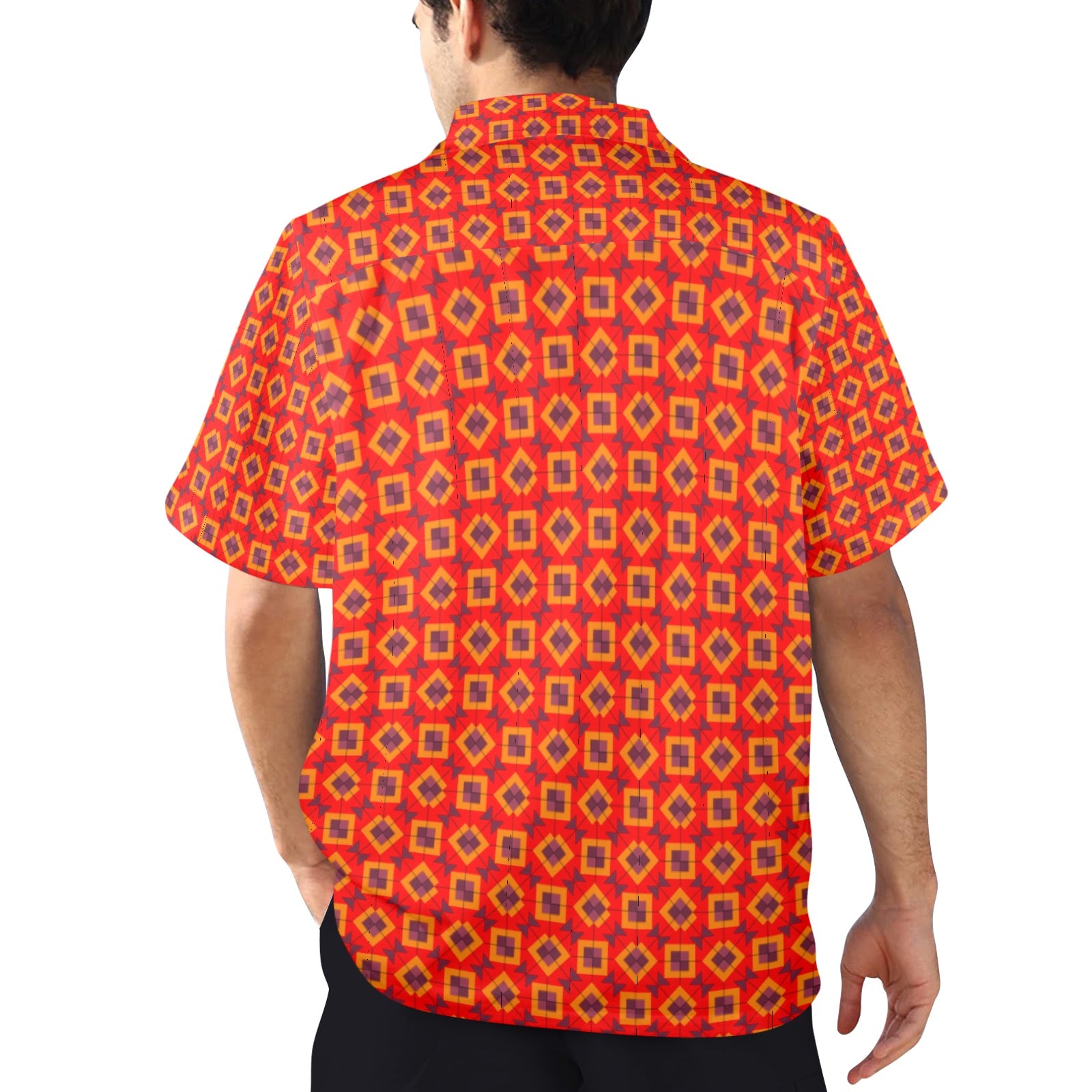 Men's All Over Print Hawaiian Shirt Made In USA Ships to USA Only