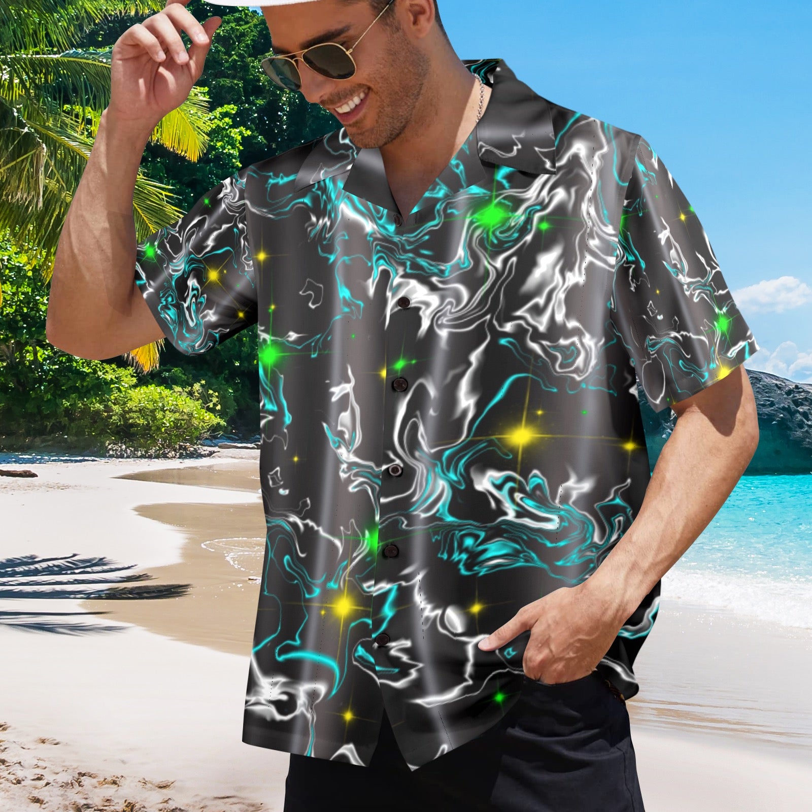 Men's All Over Print Hawaiian Shirt Made In USA Ships to USA Only
