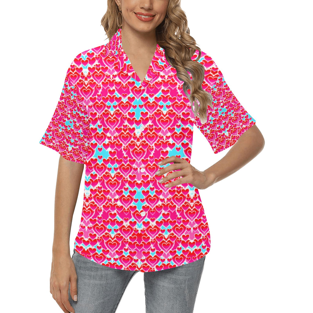 All Over Print Hawaiian Shirt for Women (T58)
