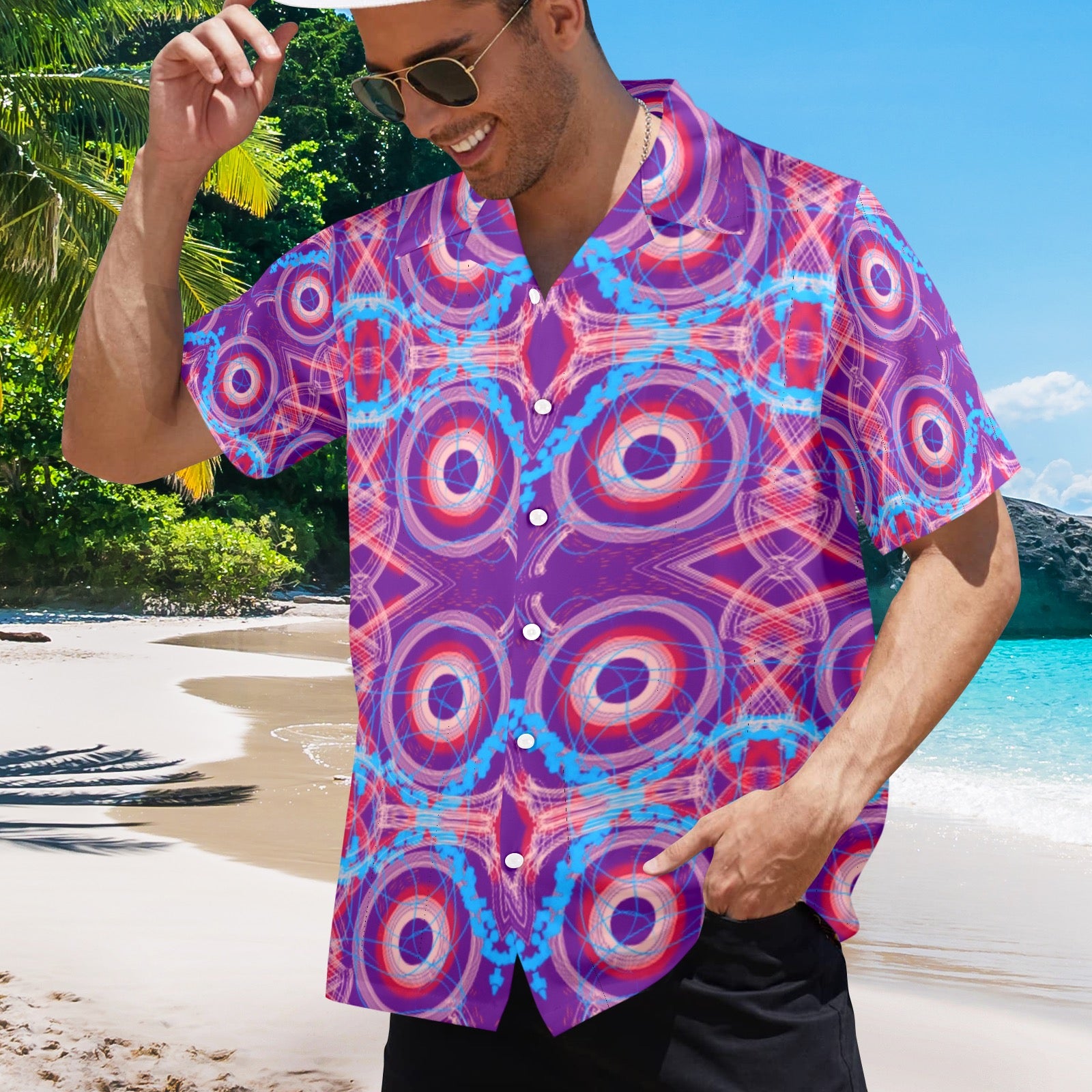 Men's All Over Print Hawaiian Shirt Made In USA Ships to USA Only