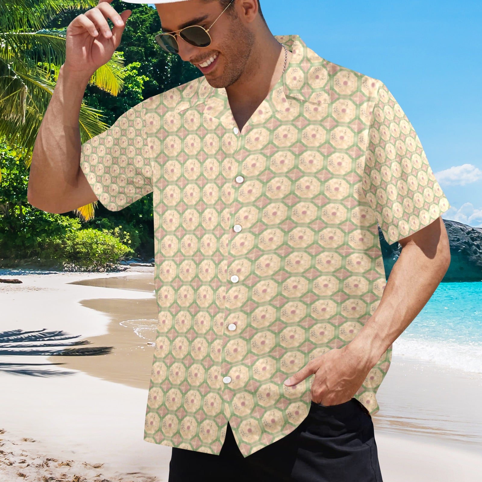 Men's All Over Print Hawaiian Shirt Made In USA Ships to USA Only