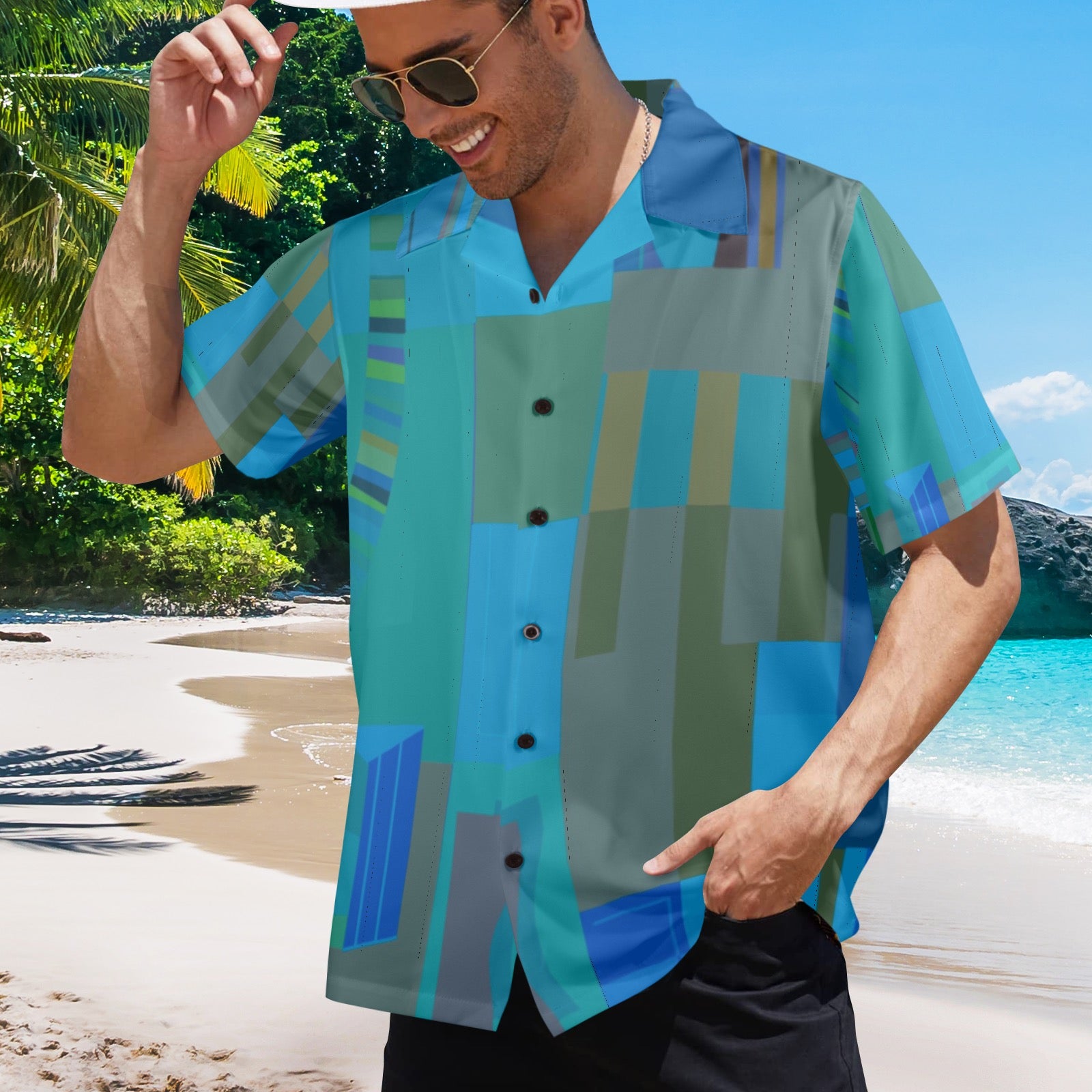Men's All Over Print Hawaiian Shirt Made In USA Ships to USA Only