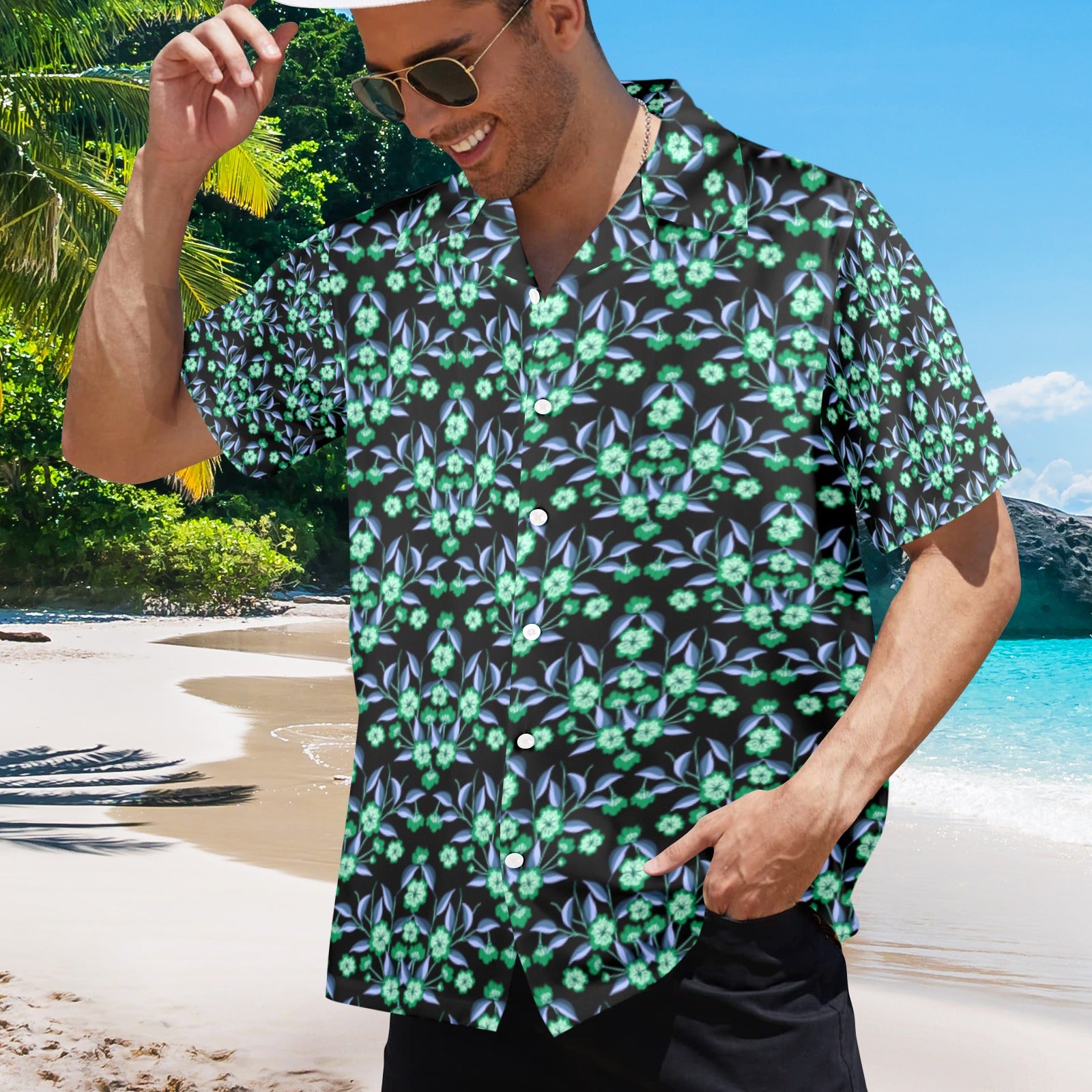Men's All Over Print Hawaiian Shirt Made In USA Ships to USA Only