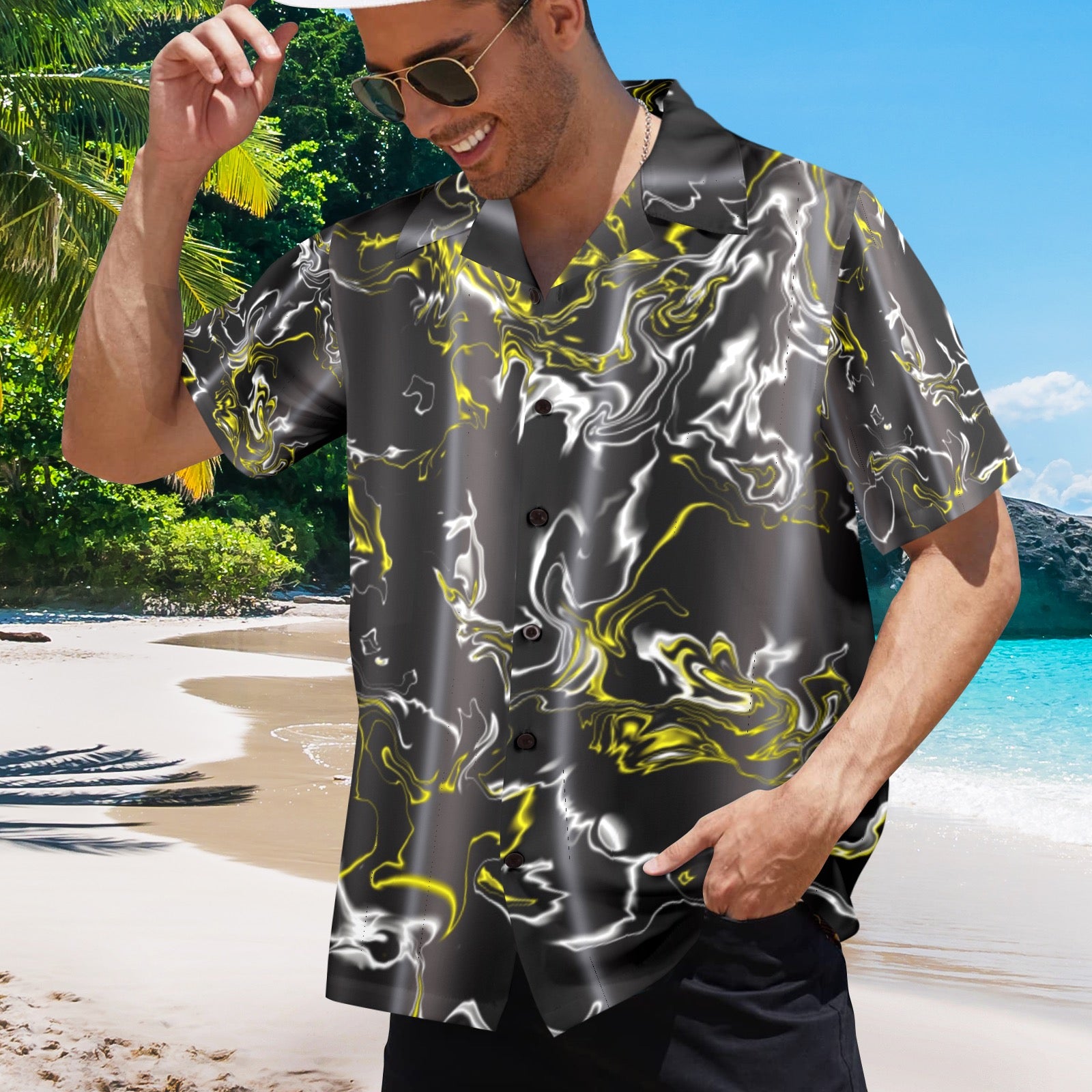 Men's All Over Print Hawaiian Shirt Made In USA Ships to USA Only