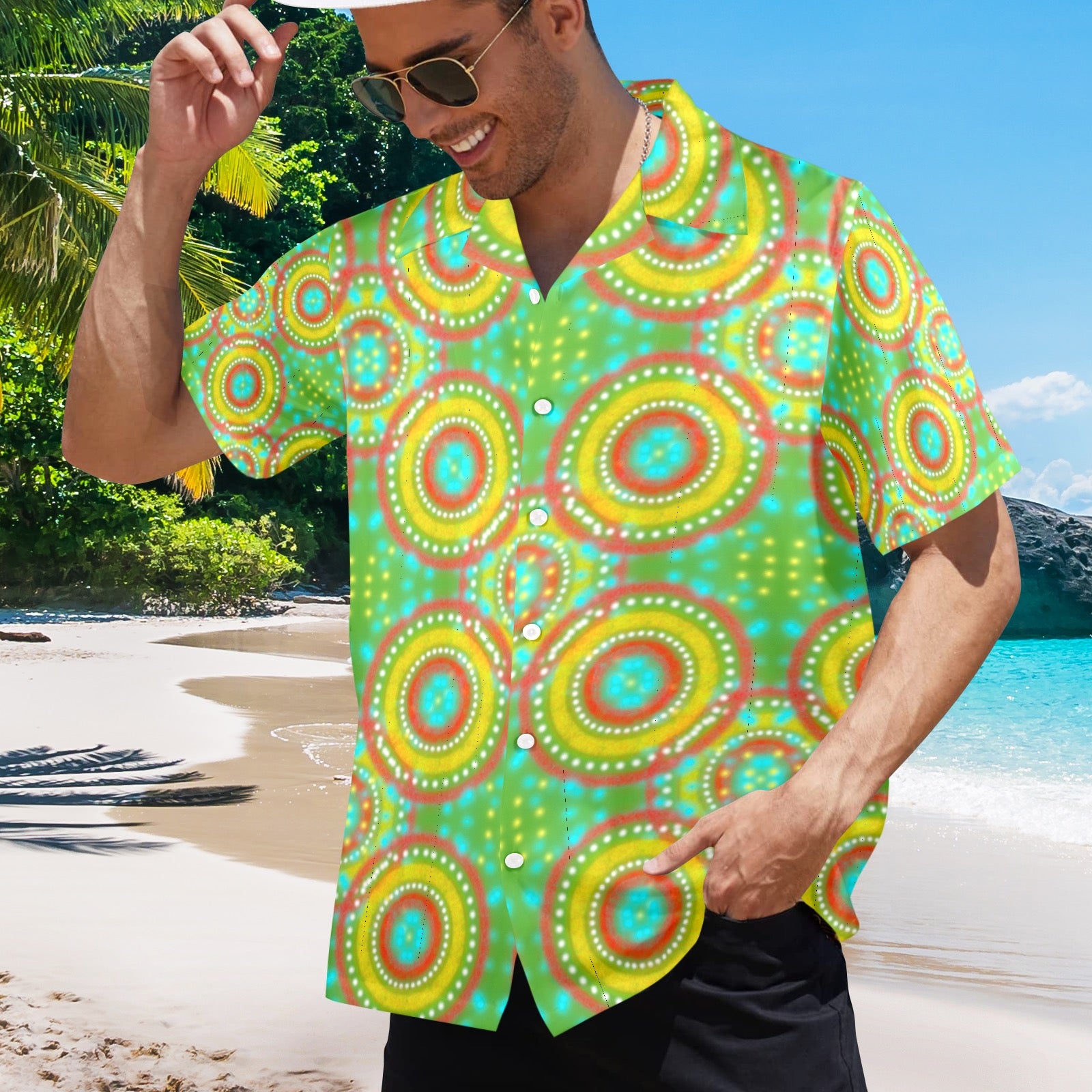 Men's All Over Print Hawaiian Shirt Made In USA Ships to USA Only