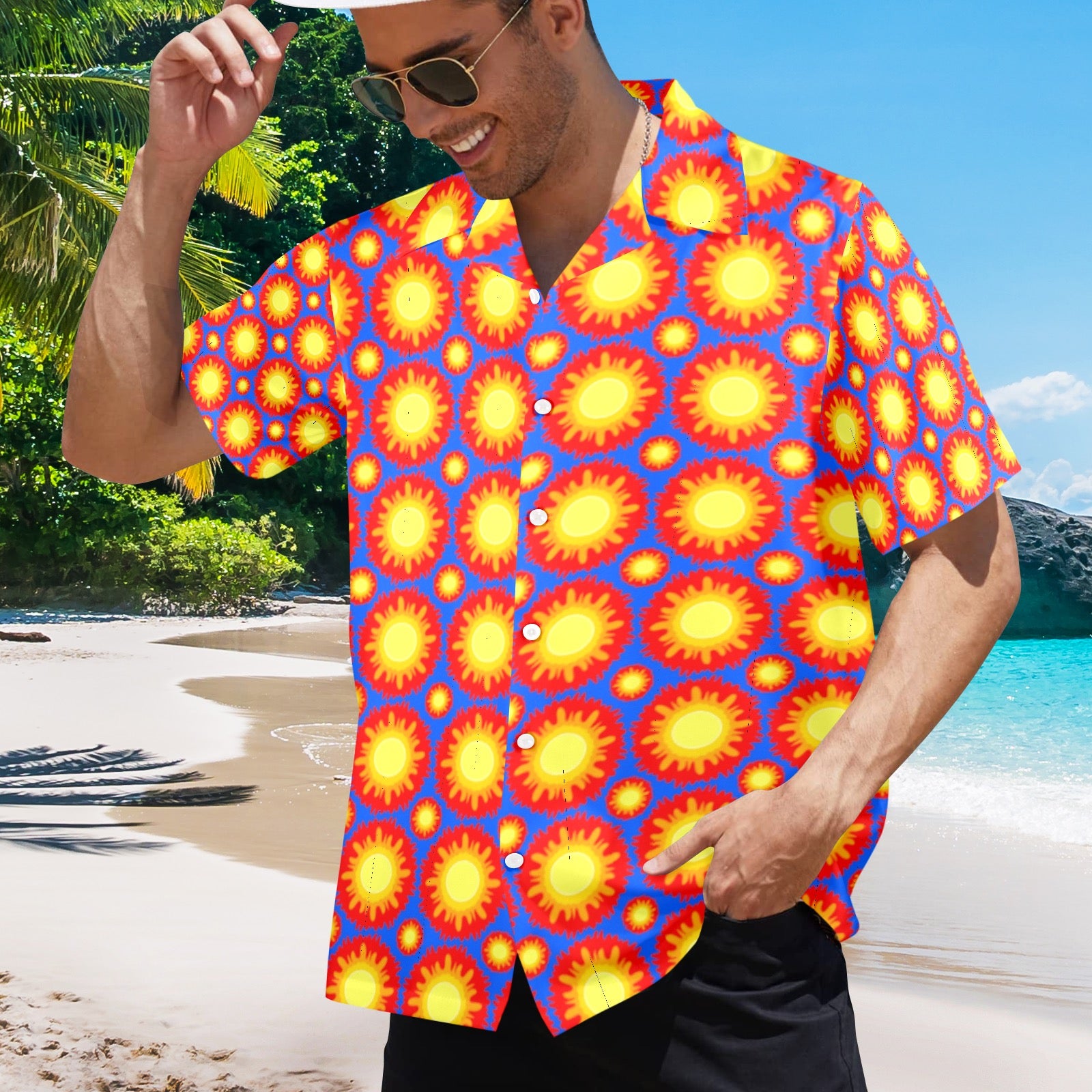 Men's All Over Print Hawaiian Shirt Made In USA Ships to USA Only