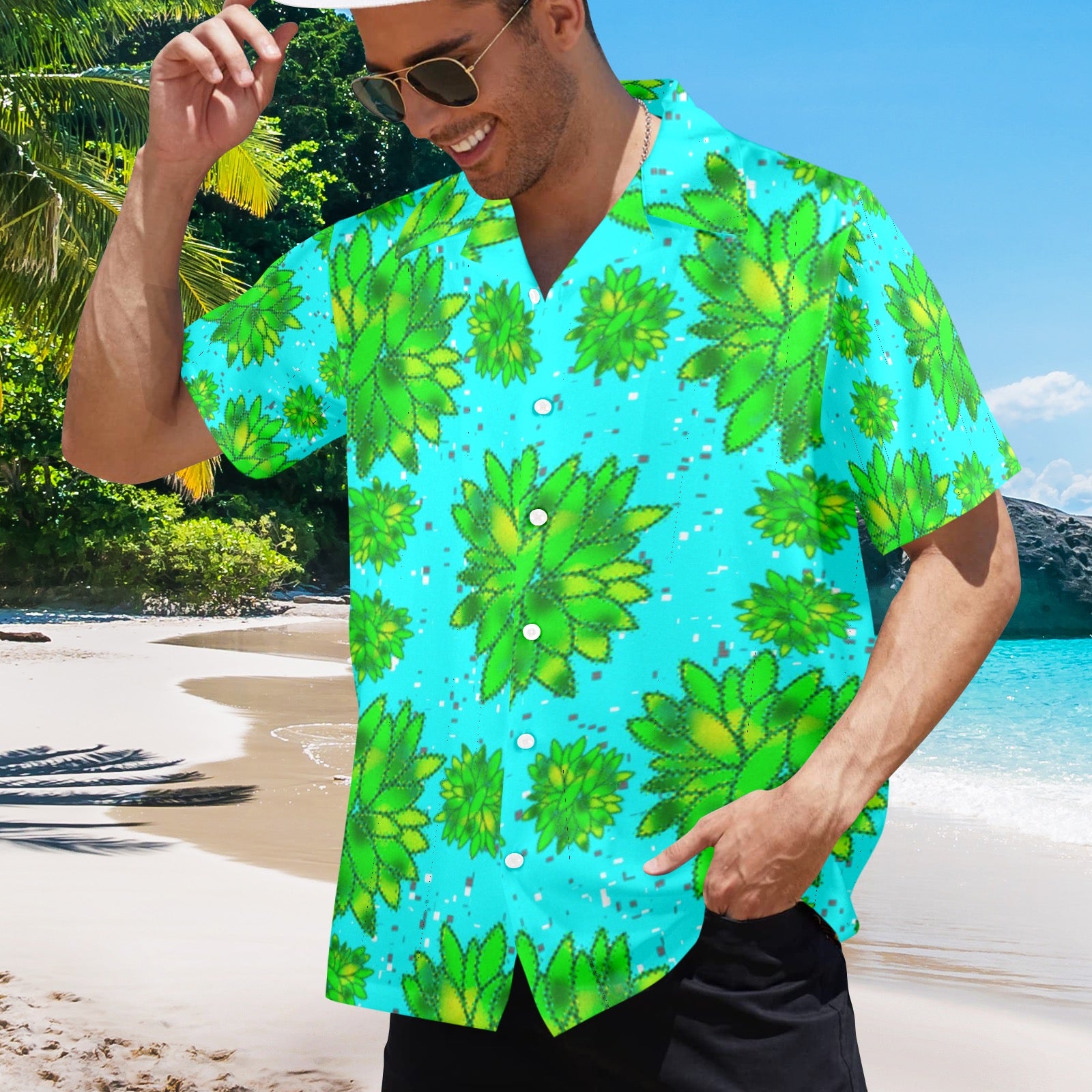 Men's All Over Print Hawaiian Shirt Made In USA Ships to USA Only