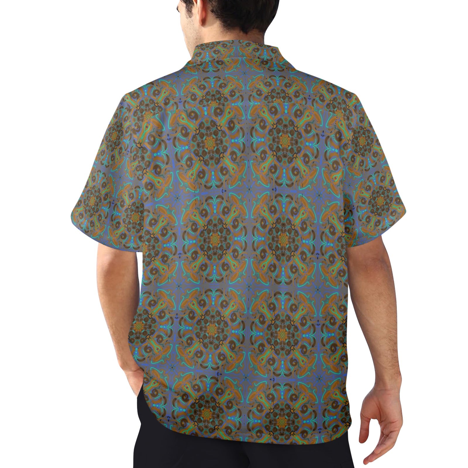 Men's All Over Print Hawaiian Shirt Made In USA Ships to USA Only