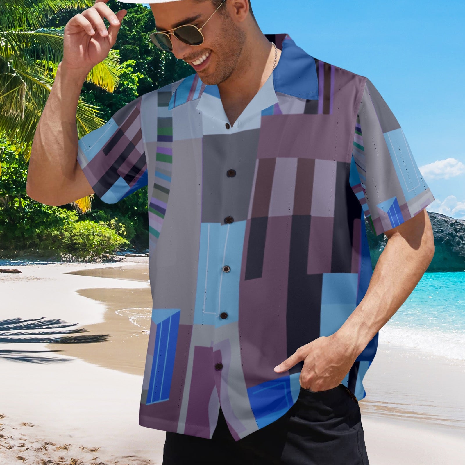 Men's All Over Print Hawaiian Shirt Made In USA Ships to USA Only