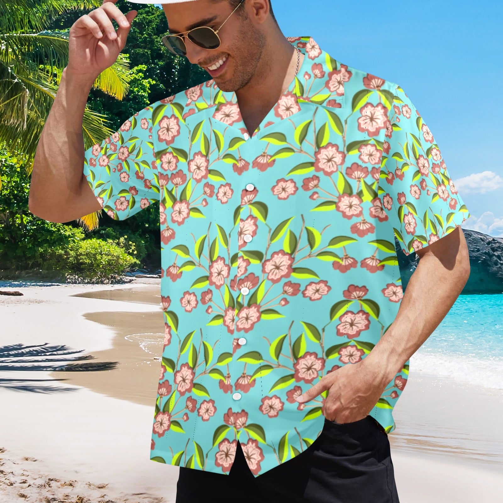 Men's All Over Print Hawaiian Shirt Made In USA Ships to USA Only