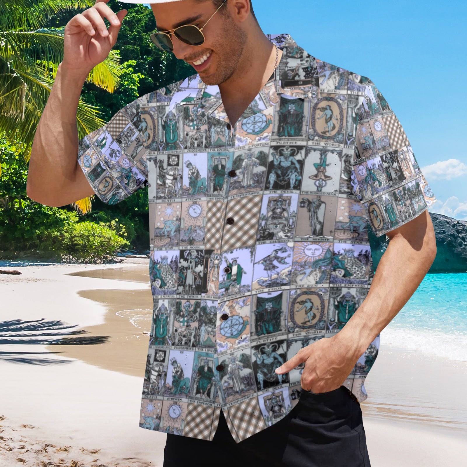 Men's All Over Print Hawaiian Shirt Made In USA Ships to USA Only