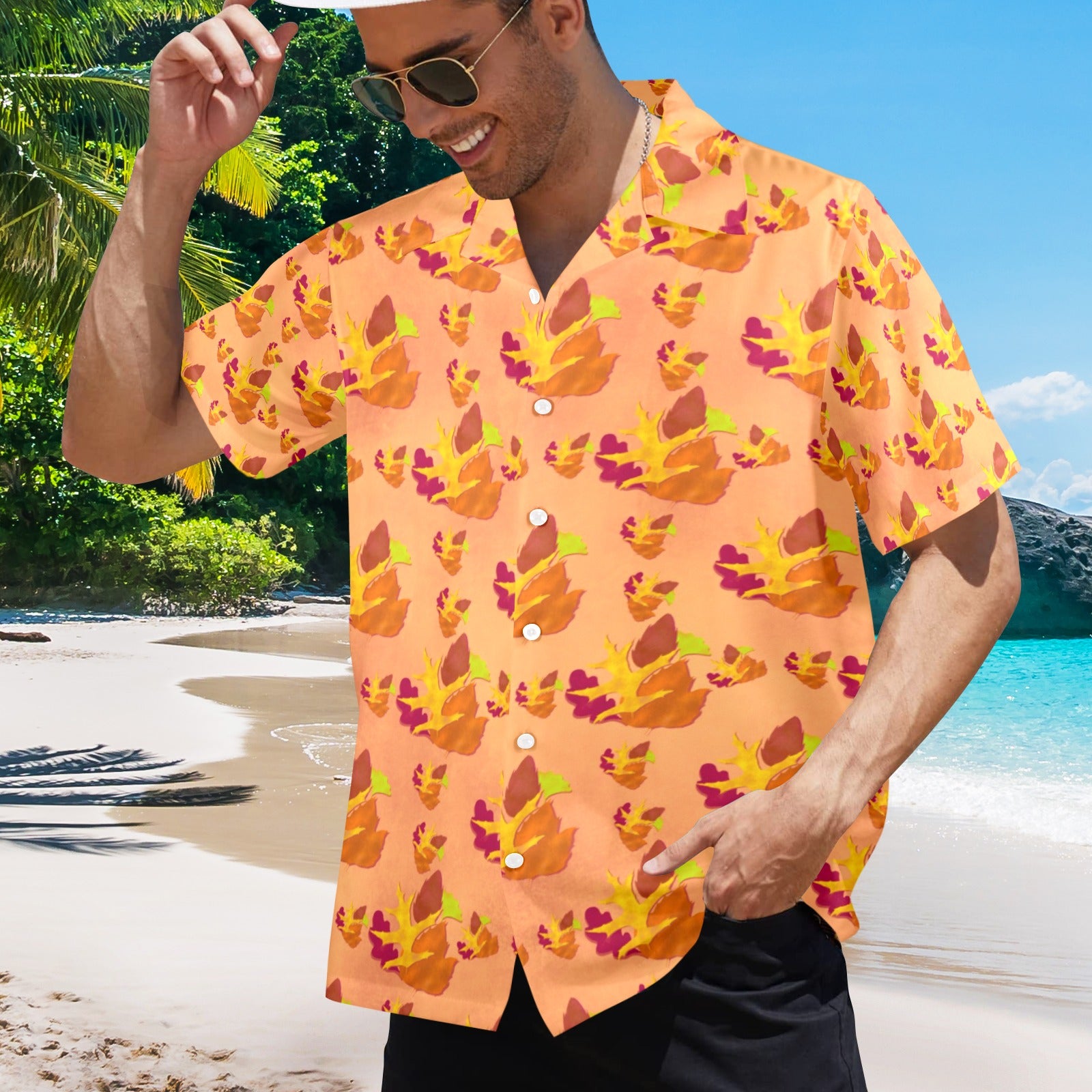Men's All Over Print Hawaiian Shirt Made In USA Ships to USA Only