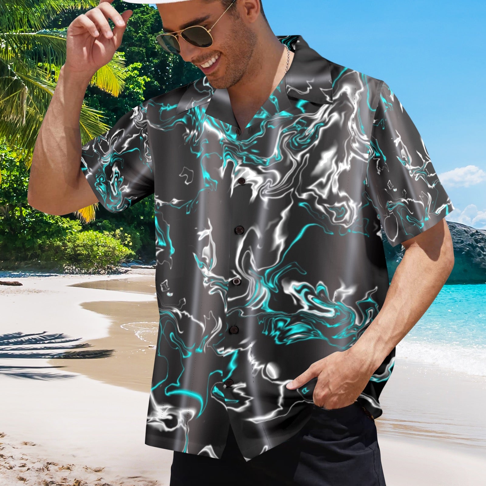 Men's All Over Print Hawaiian Shirt Made In USA Ships to USA Only
