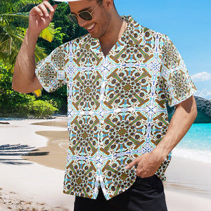 Men's All Over Print Hawaiian Shirt Made In USA Ships to USA Only