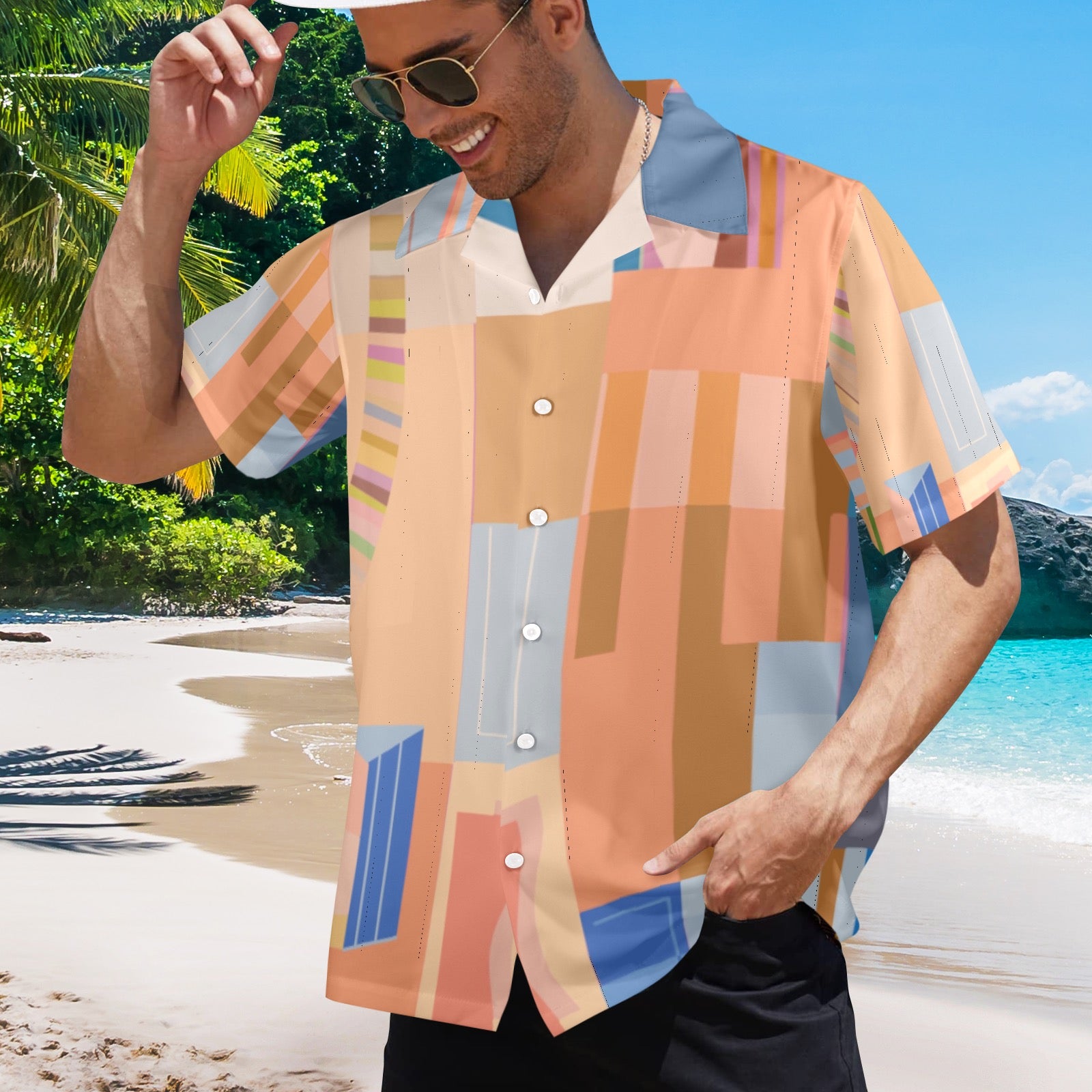Men's All Over Print Hawaiian Shirt Made In USA Ships to USA Only