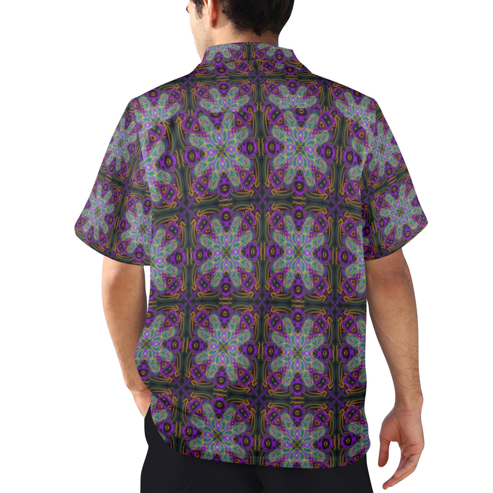 Men's All Over Print Hawaiian Shirt Made In USA Ships to USA Only