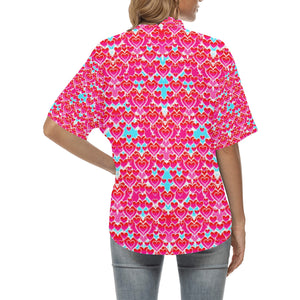 All Over Print Hawaiian Shirt for Women (T58)