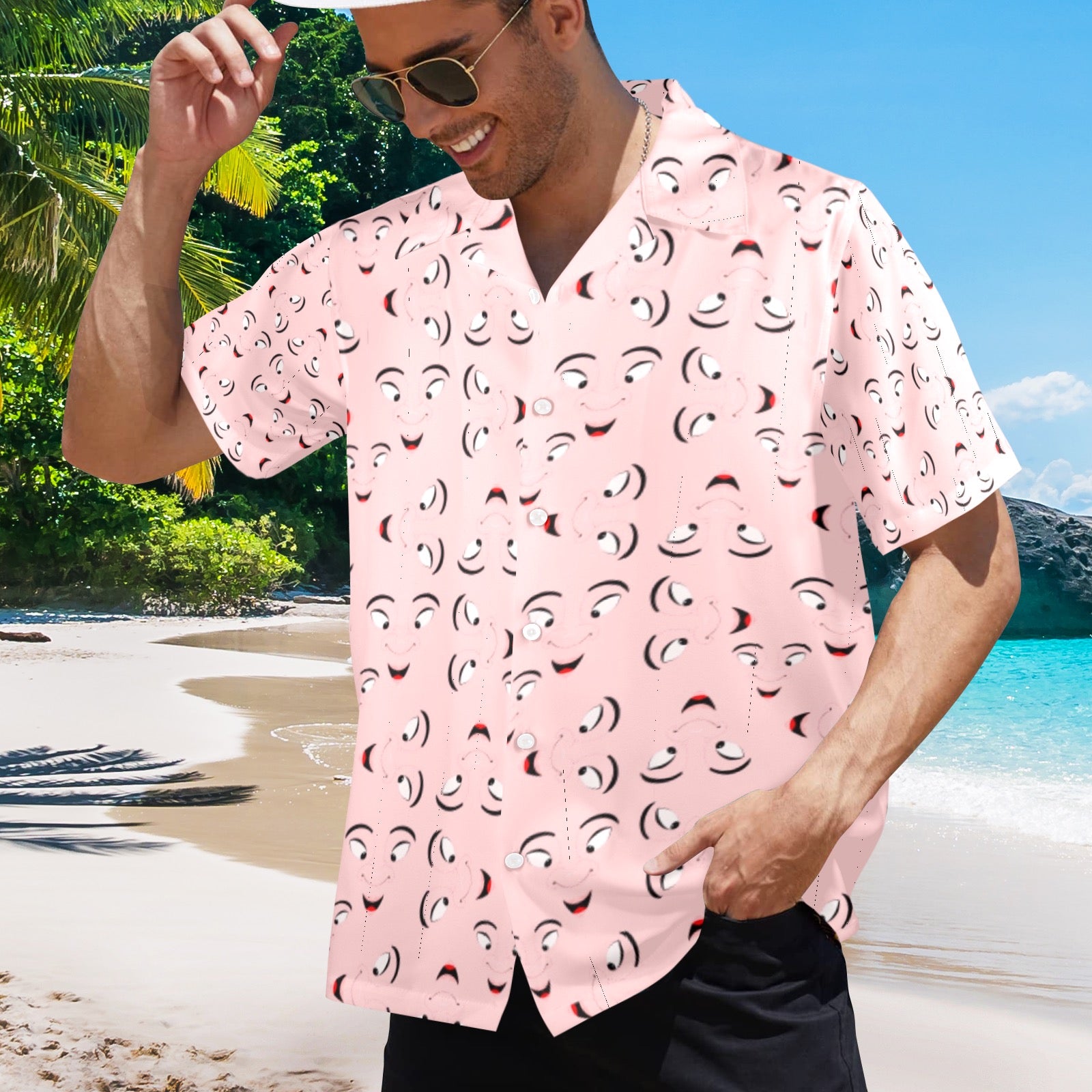 Men's All Over Print Hawaiian Shirt Made In USA Ships to USA Only