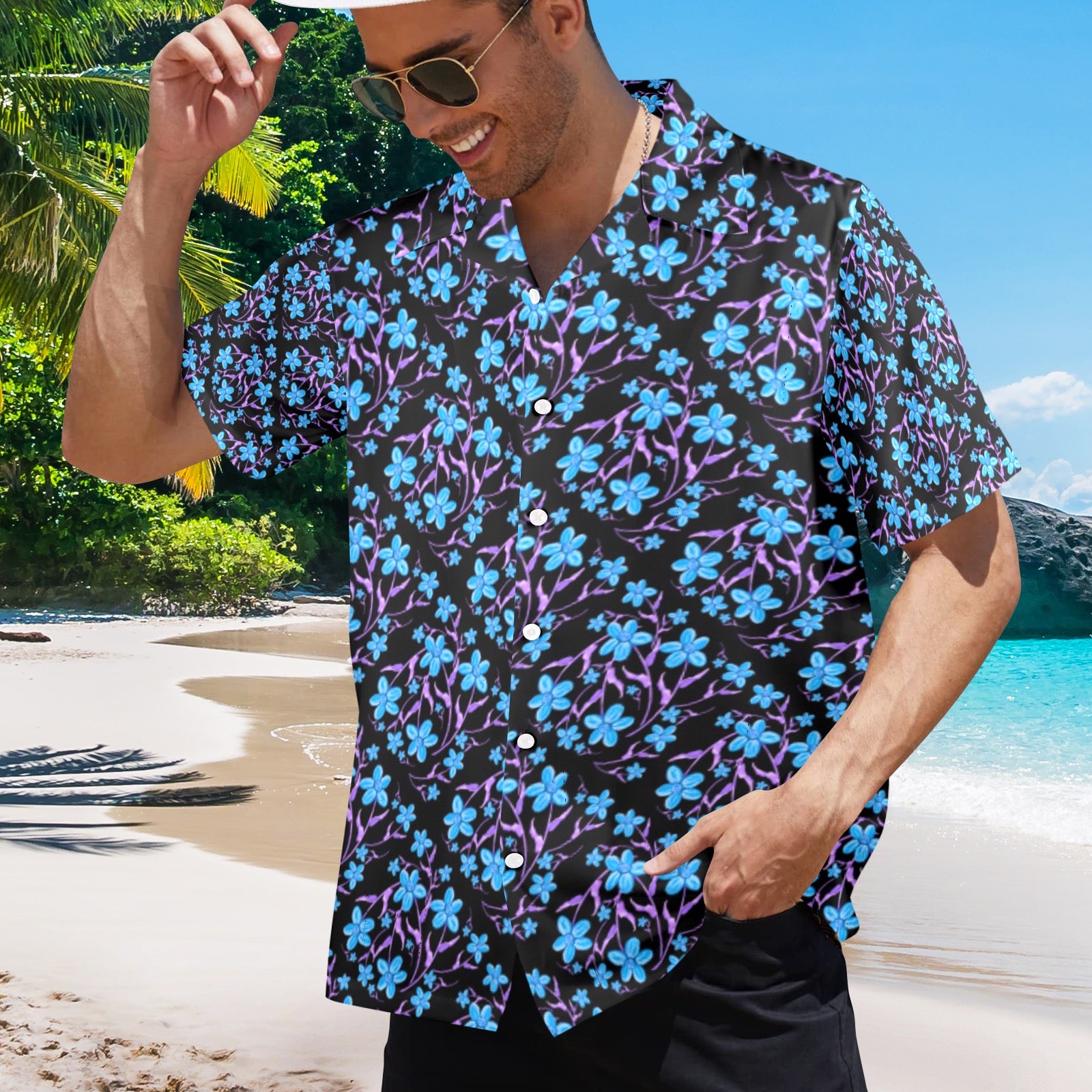 Men's All Over Print Hawaiian Shirt Made In USA Ships to USA Only