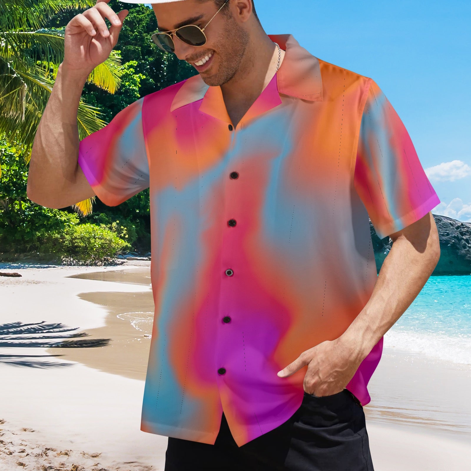 Men's All Over Print Hawaiian Shirt Made In USA Ships to USA Only