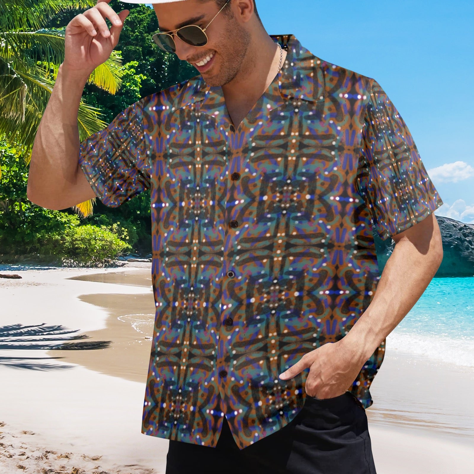 Men's All Over Print Hawaiian Shirt Made In USA Ships to USA Only