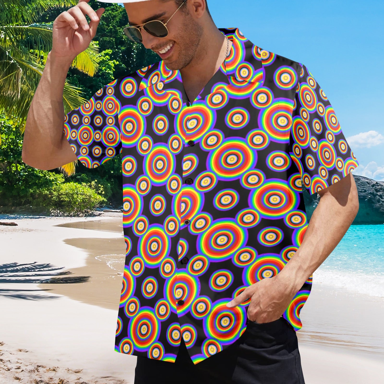 Men's All Over Print Hawaiian Shirt Made In USA Ships to USA Only