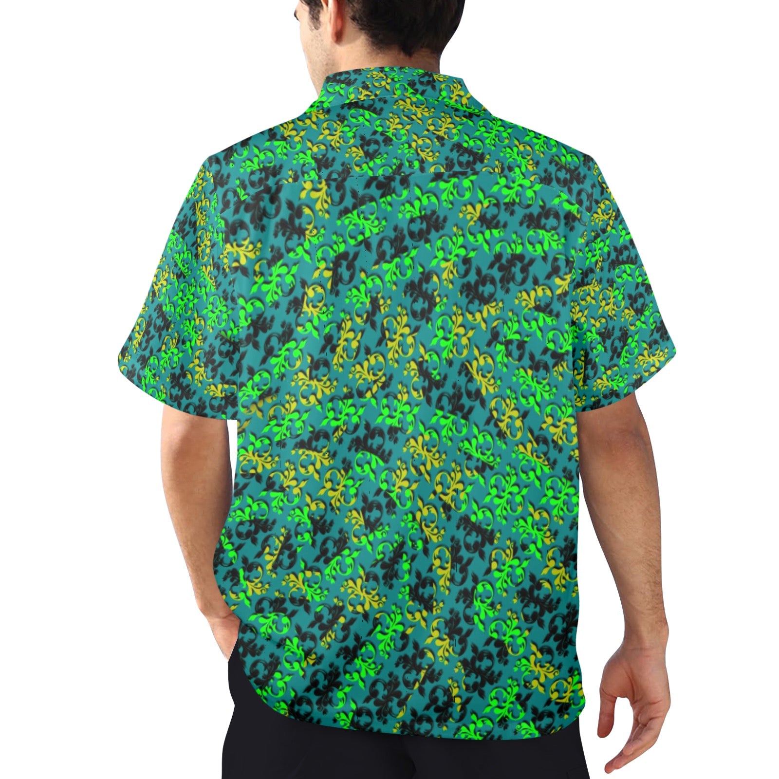 Men's All Over Print Hawaiian Shirt Made In USA Ships to USA Only