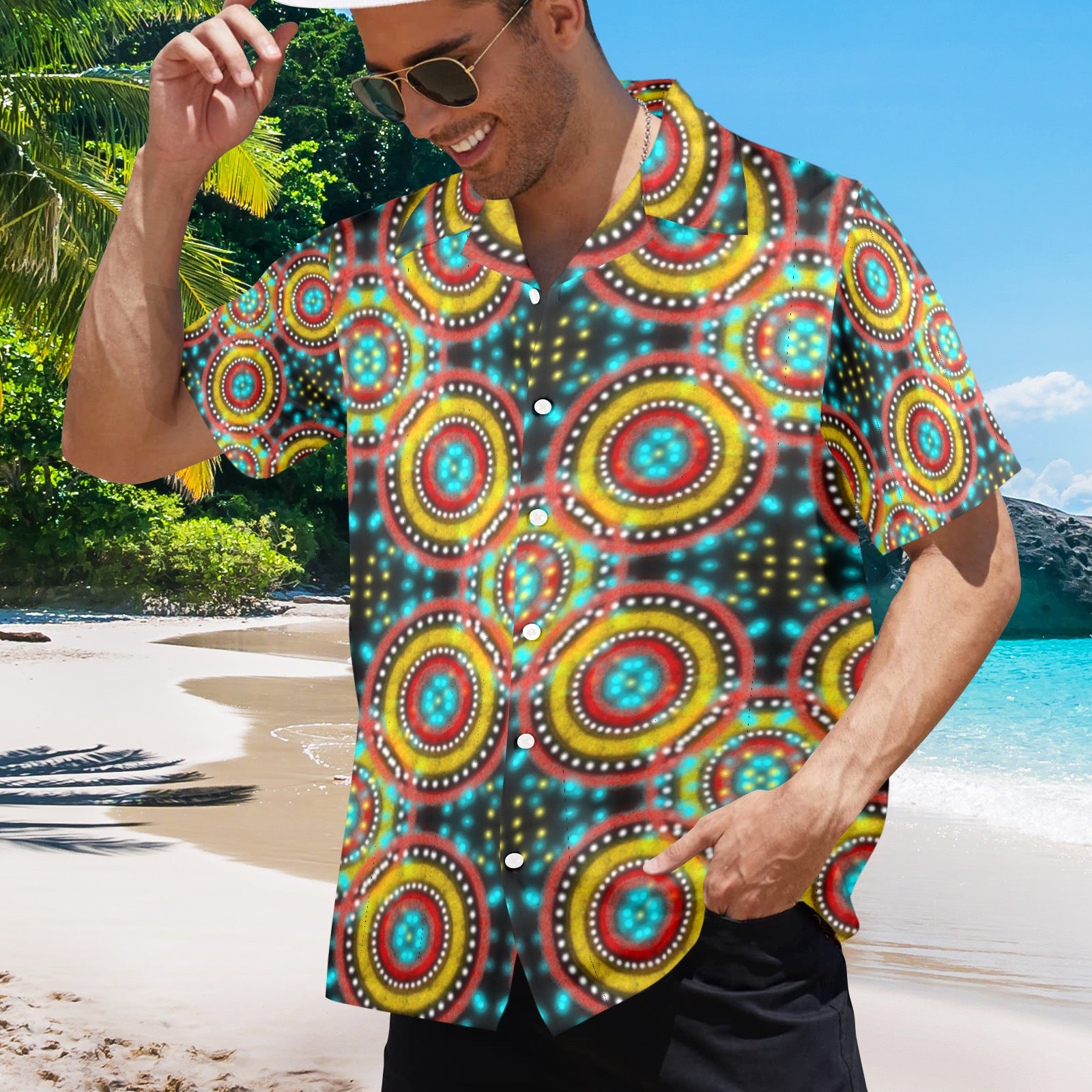 Men's All Over Print Hawaiian Shirt Made In USA Ships to USA Only