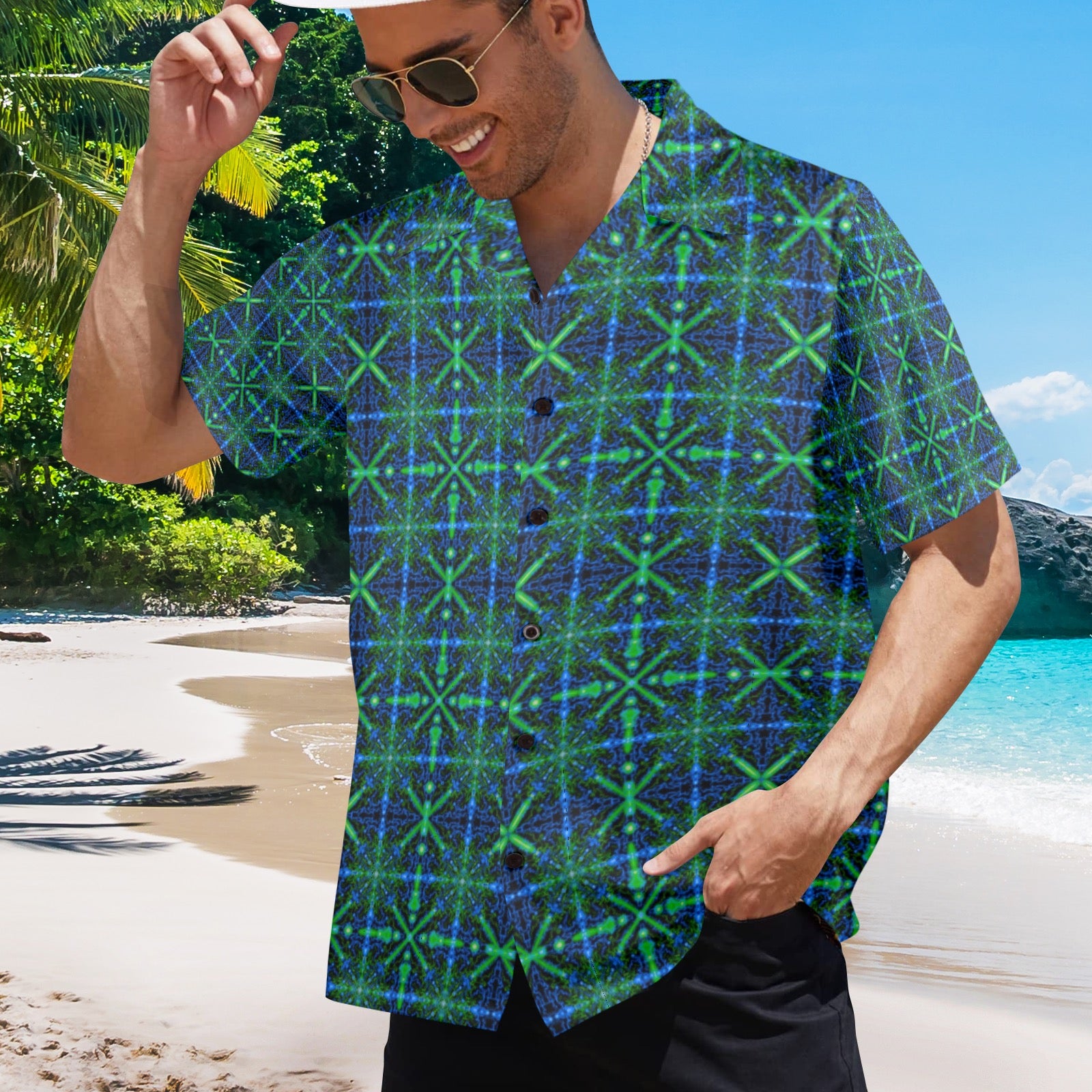 Men's All Over Print Hawaiian Shirt Made In USA Ships to USA Only