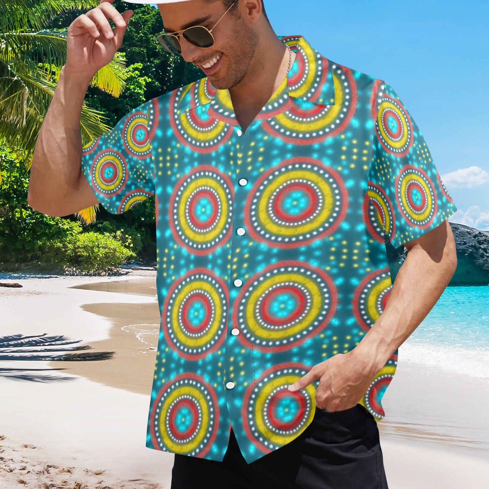 Men's All Over Print Hawaiian Shirt Made In USA Ships to USA Only