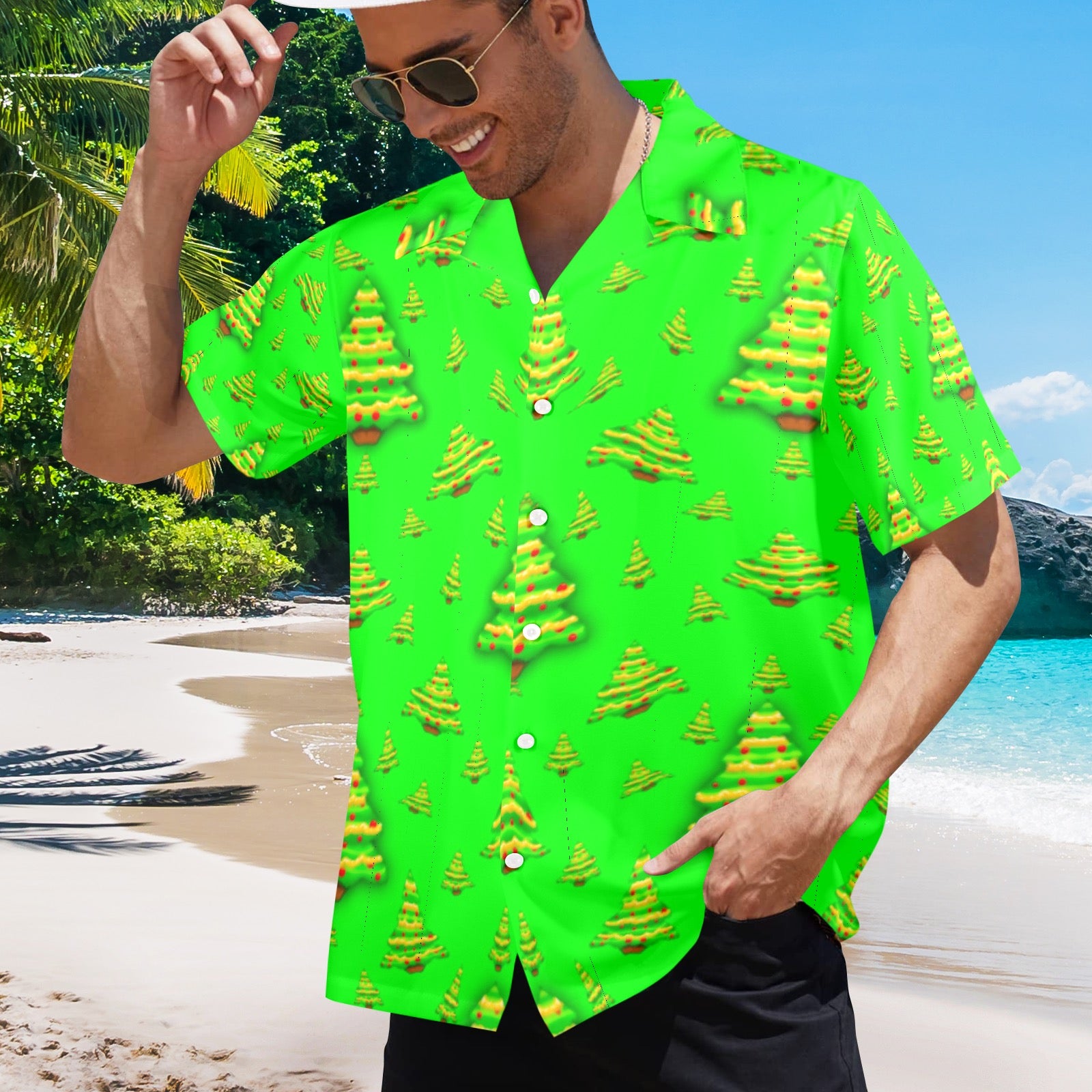 Men's All Over Print Hawaiian Shirt Made In USA Ships to USA Only