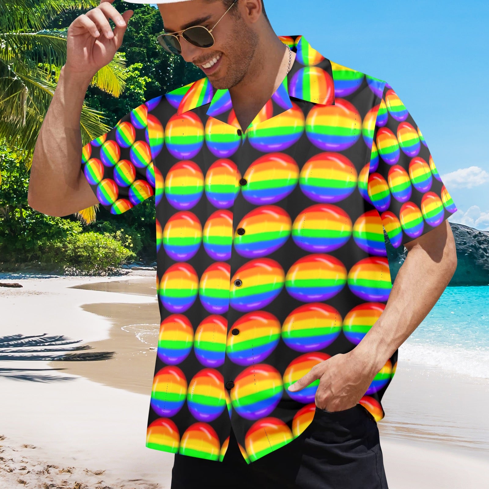 Men's All Over Print Hawaiian Shirt Made In USA Ships to USA Only