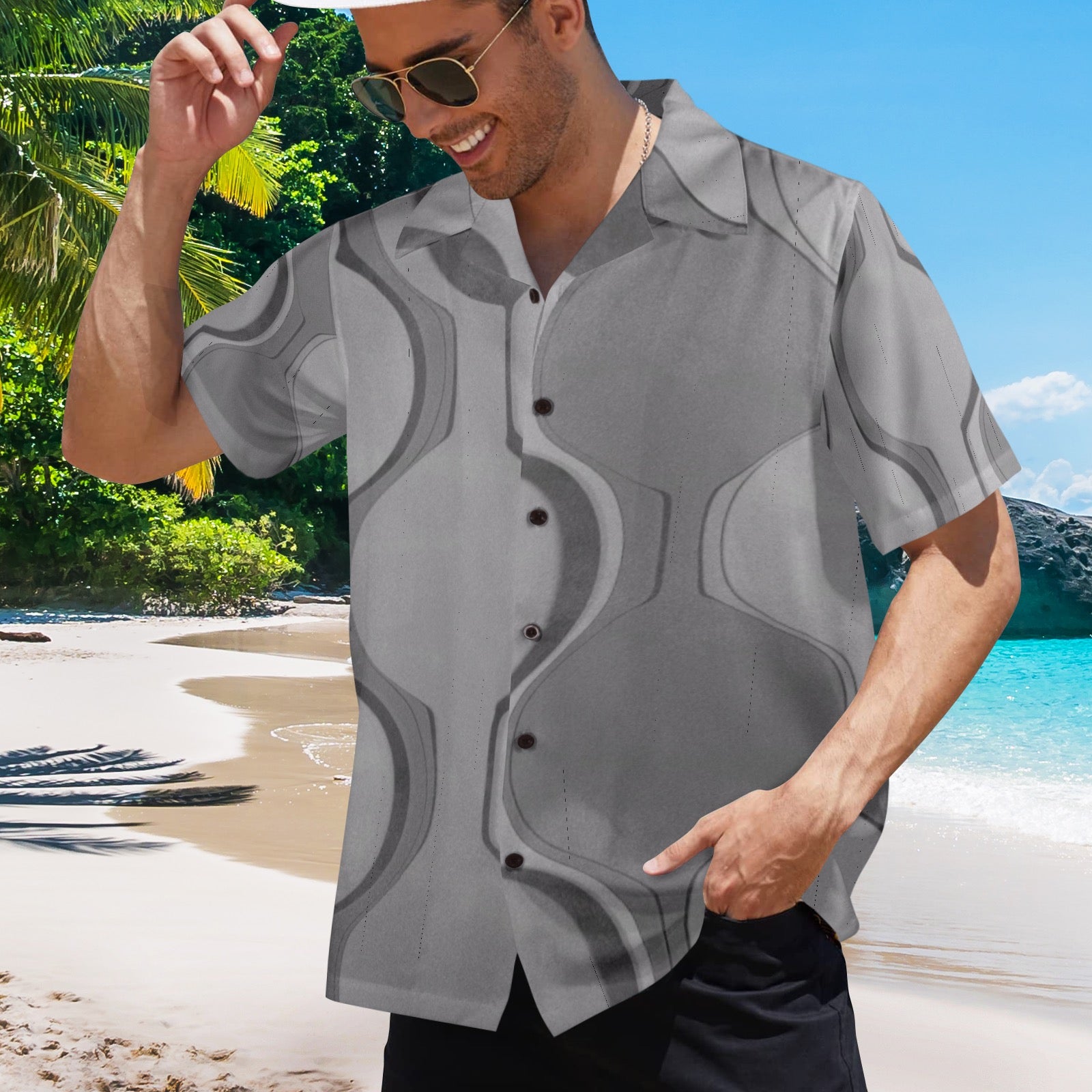 Men's All Over Print Hawaiian Shirt Made In USA Ships to USA Only