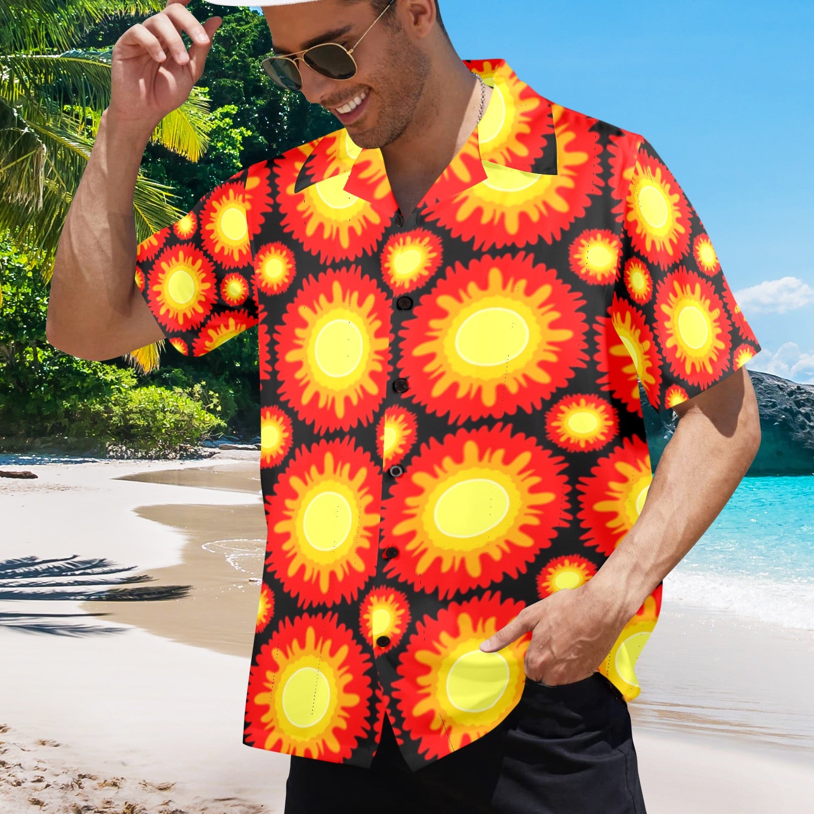 Men's All Over Print Hawaiian Shirt Made In USA Ships to USA Only