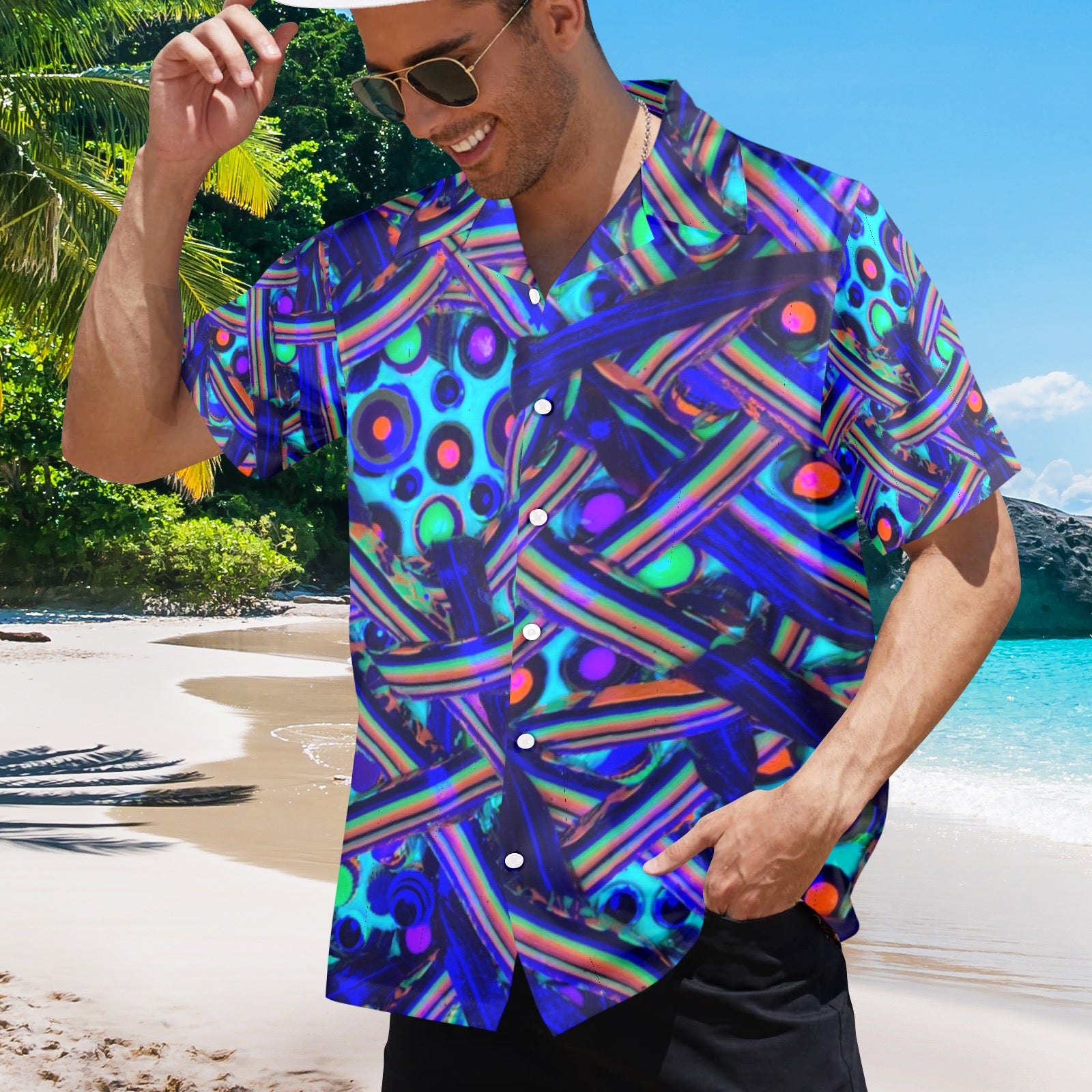 Men's All Over Print Hawaiian Shirt Made In USA Ships to USA Only